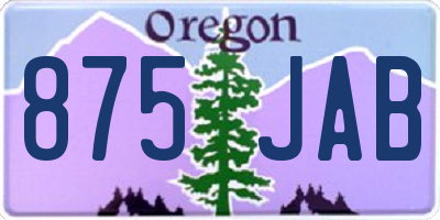 OR license plate 875JAB