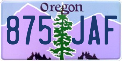 OR license plate 875JAF