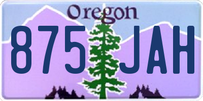 OR license plate 875JAH