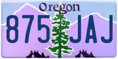 OR license plate 875JAJ