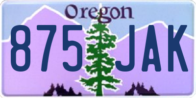 OR license plate 875JAK