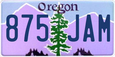 OR license plate 875JAM