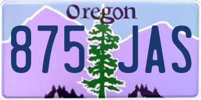 OR license plate 875JAS