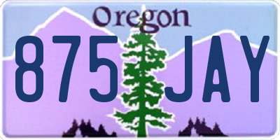 OR license plate 875JAY