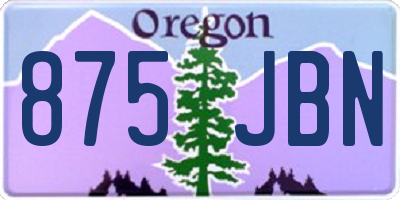 OR license plate 875JBN