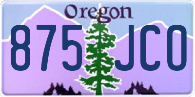OR license plate 875JCO