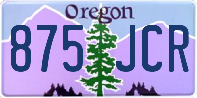 OR license plate 875JCR