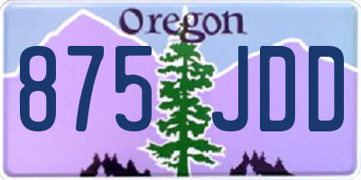 OR license plate 875JDD