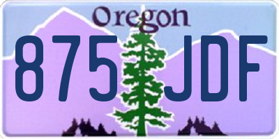 OR license plate 875JDF