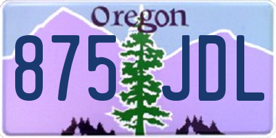 OR license plate 875JDL