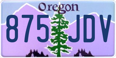 OR license plate 875JDV