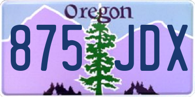 OR license plate 875JDX