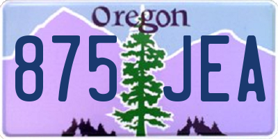 OR license plate 875JEA