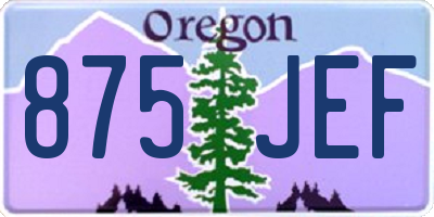 OR license plate 875JEF