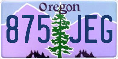 OR license plate 875JEG