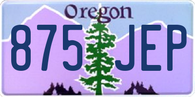 OR license plate 875JEP