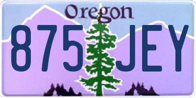 OR license plate 875JEY