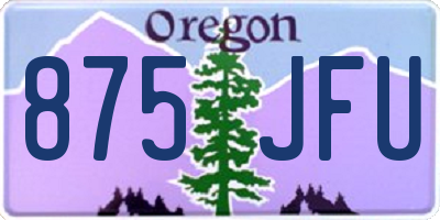 OR license plate 875JFU