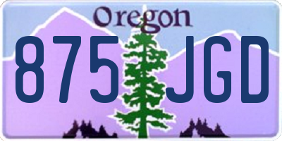 OR license plate 875JGD