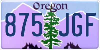 OR license plate 875JGF