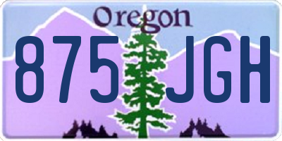 OR license plate 875JGH