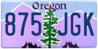 OR license plate 875JGK