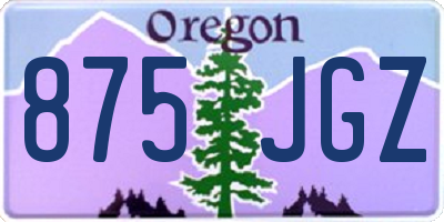 OR license plate 875JGZ