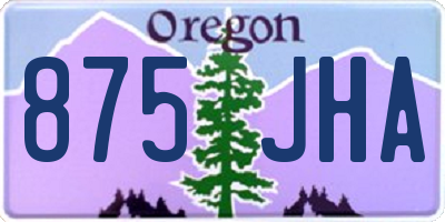 OR license plate 875JHA