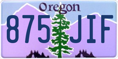 OR license plate 875JIF
