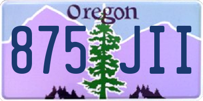 OR license plate 875JII