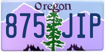 OR license plate 875JIP