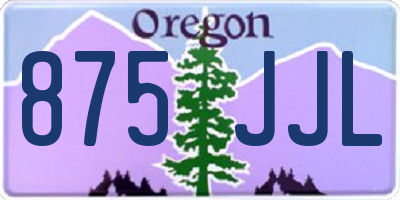 OR license plate 875JJL