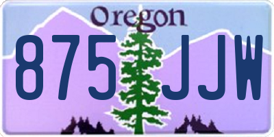 OR license plate 875JJW