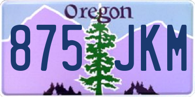 OR license plate 875JKM