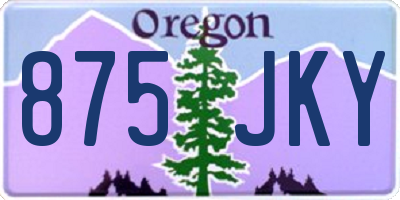 OR license plate 875JKY