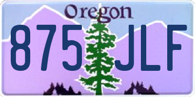 OR license plate 875JLF