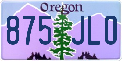 OR license plate 875JLO