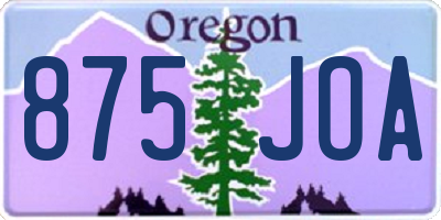 OR license plate 875JOA