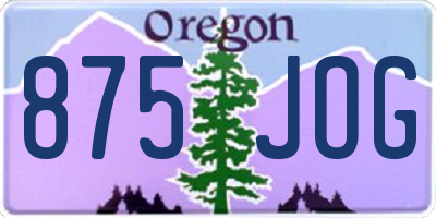 OR license plate 875JOG