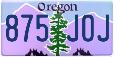 OR license plate 875JOJ