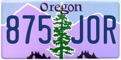 OR license plate 875JOR