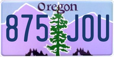 OR license plate 875JOU