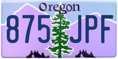 OR license plate 875JPF