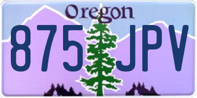 OR license plate 875JPV
