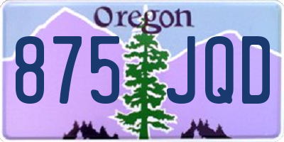 OR license plate 875JQD