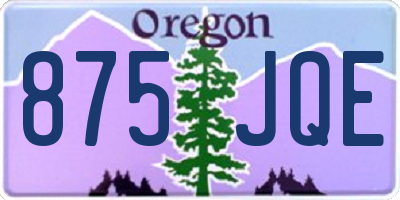 OR license plate 875JQE