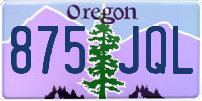 OR license plate 875JQL