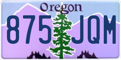 OR license plate 875JQM