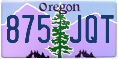 OR license plate 875JQT