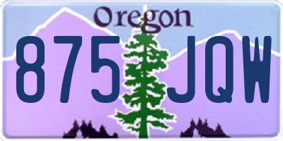 OR license plate 875JQW